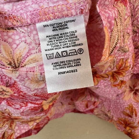 NWT LOFT Lily Gathered Waist V Neck Blouse Size Medium Pink Zinnia - Picture 6 of 7